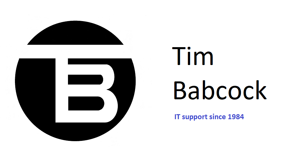 Tim Babcock logo (Computer support since 1984)
