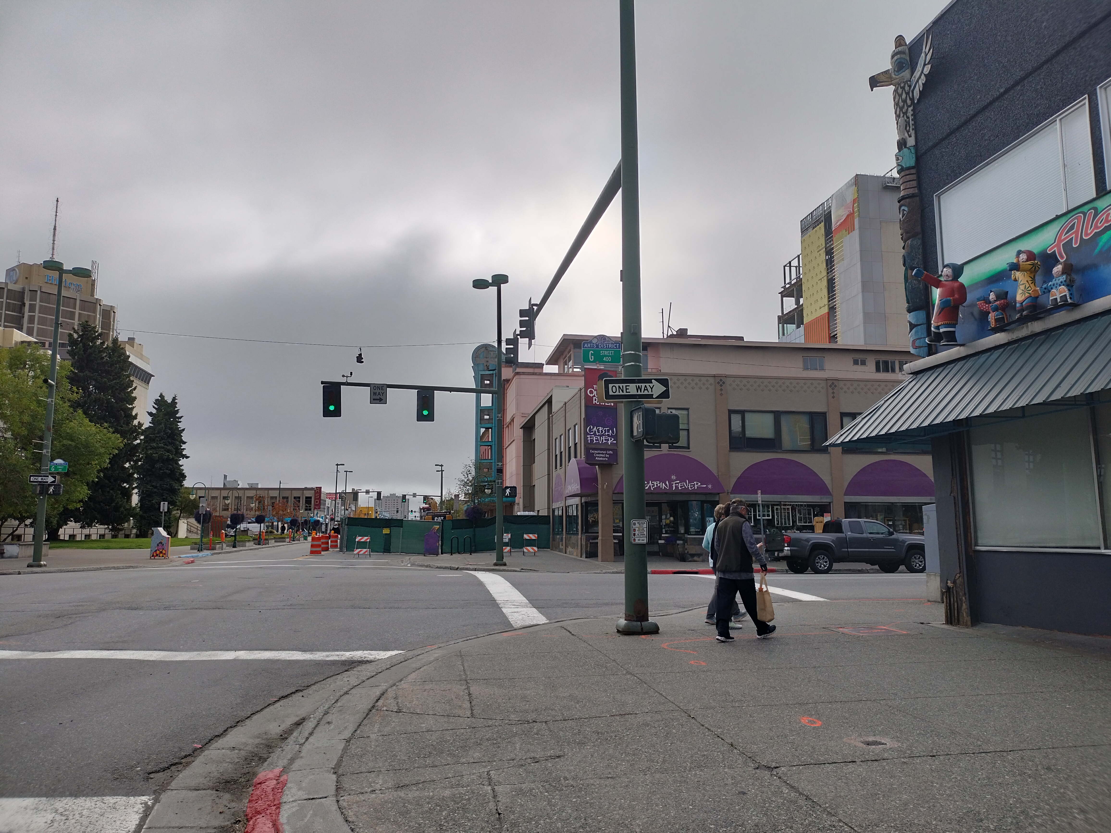 A downtown street in Anchorage